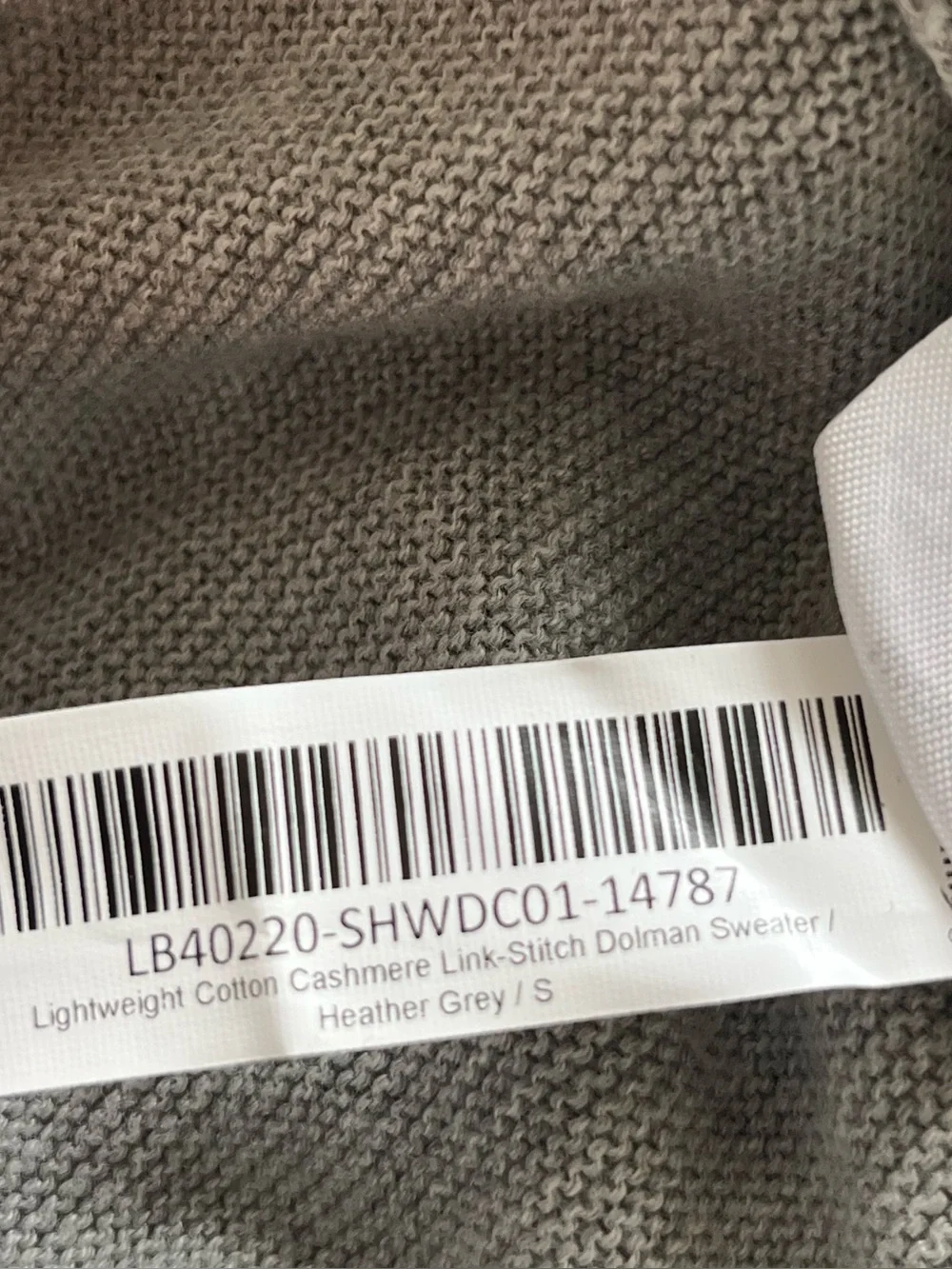 Quince Lightweight Cotton Cashmere Link-Stitch Dolman Heather Grey Sweater NWT S - Picture 15 of 16
